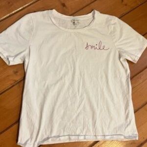Ella Moss White Smile Short Sleeve Tshirt